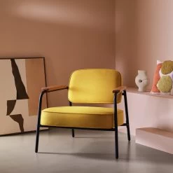 Habitat Jesper Fabric Accent Chair - Yellow 13 Habitat Jesper Fabric Accent Chair - Yellow -Habitat 1402047 R Z001C