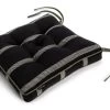 Habitat Woven Stripe Pack Of 2 Seat Cushion - Black -Habitat 1402353 R Z001A