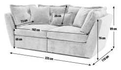 Habitat Jacques Large 3 Seater Sofa - Grey -Habitat 1402542 R E001