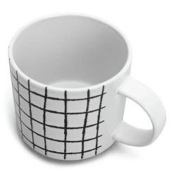 Habitat Grid Set Of 4 Mugs - White -Habitat 1402944 R Z004A