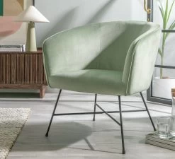 Habitat Jax Metal Accent Chair - Mint Green -Habitat 1403950 R Z001C