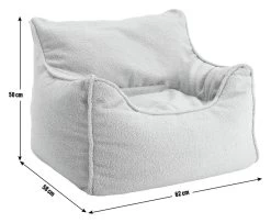 Habitat Kids Single Chair Boucle Bean Bag - Off White -Habitat 1405044 R E001