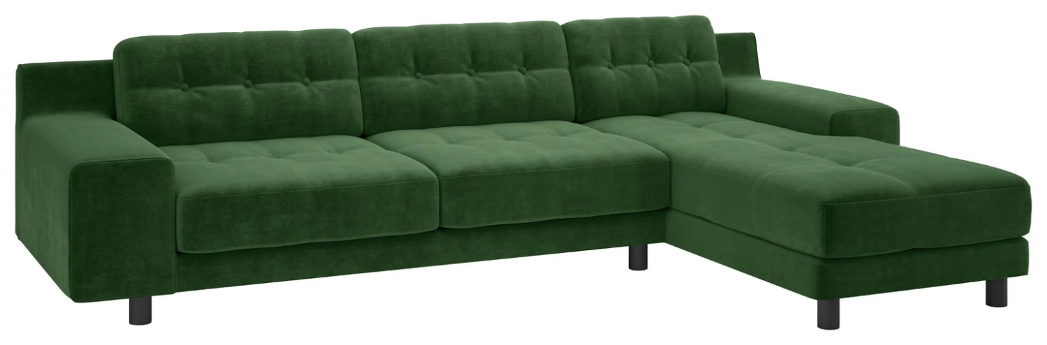 Habitat Hendricks Velvet Corner Chaise Sofa - Moss Green 3 Habitat Hendricks Velvet Corner Chaise Sofa - Moss Green