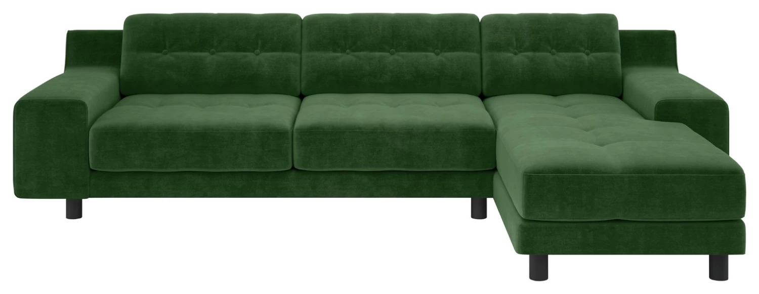 Habitat Hendricks Velvet Corner Chaise Sofa - Moss Green 7 Habitat Hendricks Velvet Corner Chaise Sofa - Moss Green - Image 5