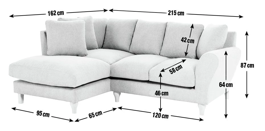 Habitat Carrie Fabric Right Hand Corner Chaise Sofa - Grey 5 Habitat Carrie Fabric Right Hand Corner Chaise Sofa - Grey - Image 3