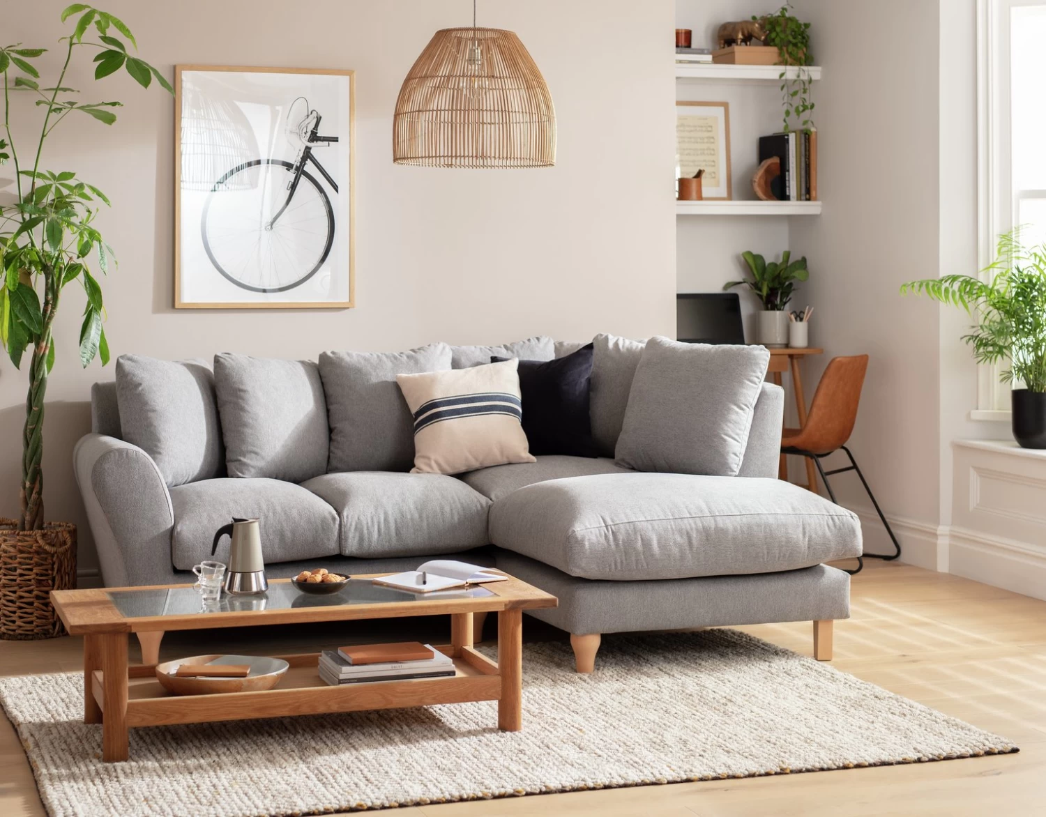 Habitat Carrie Fabric Right Hand Corner Chaise Sofa - Grey 4 Habitat Carrie Fabric Right Hand Corner Chaise Sofa - Grey - Image 2