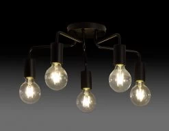 Habitat Rayner Steel 5 Light LED Flush Ceiling Light - Black -Habitat 1518261 R Z002A