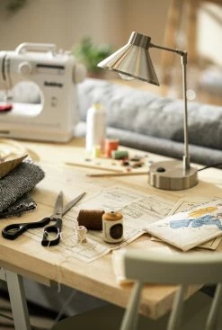 Habitat Bobby Metal Desk Lamp - Silver -Habitat 1719307 R Z002C