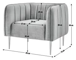 Habitat Lola Velvet Armchair - Charcoal -Habitat 1930825 R E001