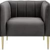 Habitat Lola Velvet Armchair - Charcoal -Habitat 1930825 R Z001A