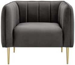 Habitat Lola Velvet Armchair - Charcoal