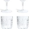 Habitat Palm Design Transparent Wine Glass - Pack Of 4 -Habitat 1933190 R Z001A