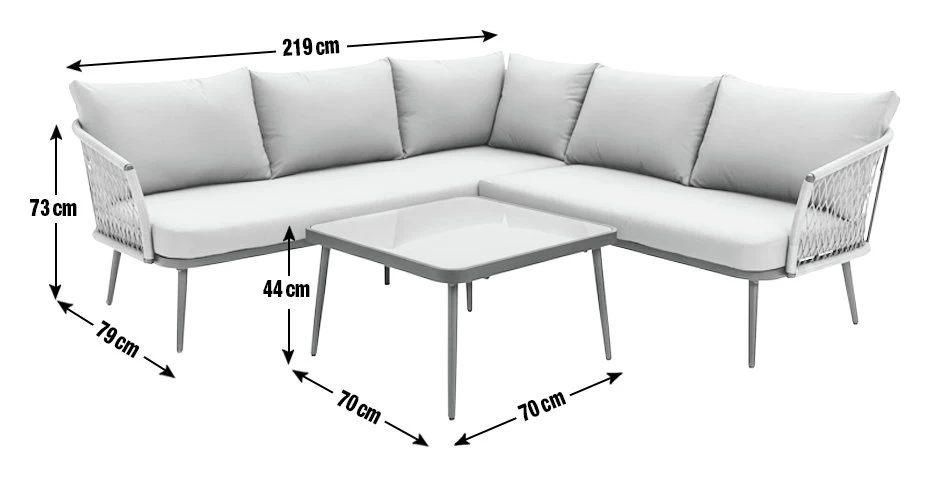 Habitat Habtat Somerset 5 Seater Metal Garden Corner Sofa Set - Grey 6 Habitat Habtat Somerset 5 Seater Metal Garden Corner Sofa Set - Grey - Image 4