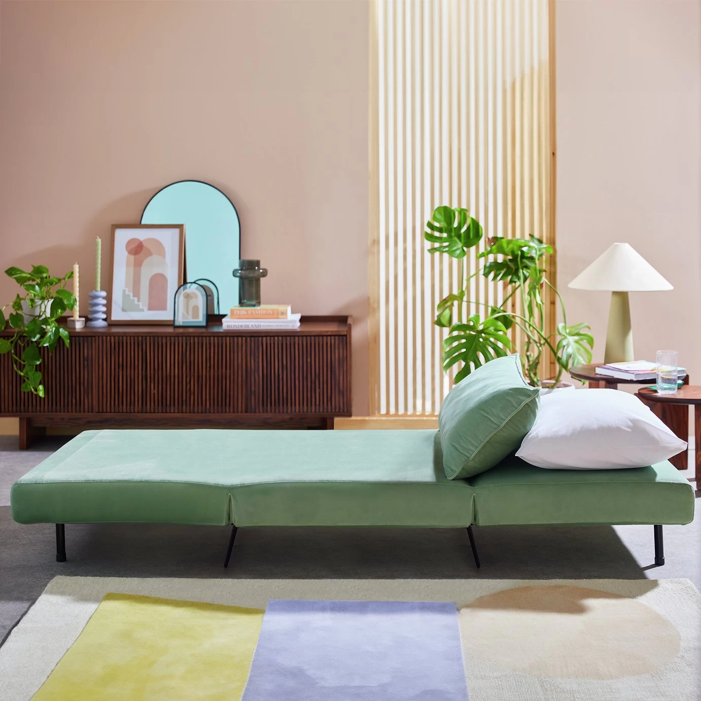 Habitat Roni Single Velvet Chairbed - Mint Green 4 Habitat Roni Single Velvet Chairbed - Mint Green - Image 2