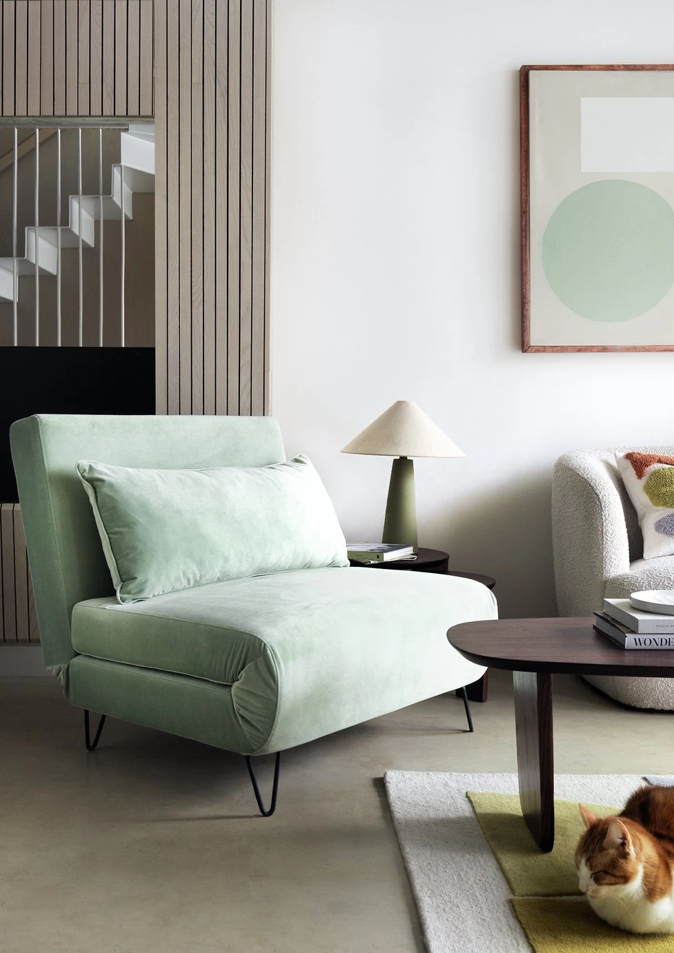 Habitat Roni Single Velvet Chairbed - Mint Green 12 Habitat Roni Single Velvet Chairbed - Mint Green - Image 10