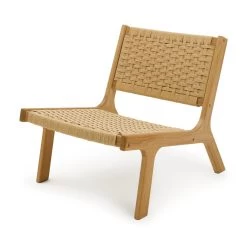 Habitat Faro Woven Paper Rope And Oak Accent Chair - Natural