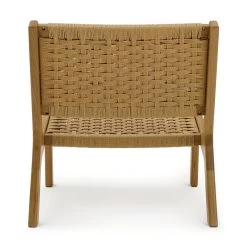Habitat Faro Woven Paper Rope And Oak Accent Chair - Natural -Habitat 1950991 R Z003A