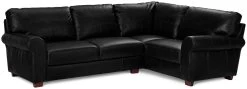 Habitat Salisbury Leather Left Hand Corner Sofa - Black