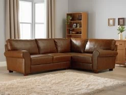 Habitat Salisbury Leather Left Hand Corner Sofa - Black -Habitat 1954526 R Z001C