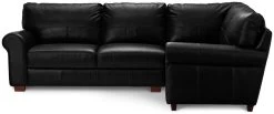 Habitat Salisbury Leather Left Hand Corner Sofa - Black -Habitat 1954526 R Z002A