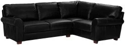 Habitat Salisbury Leather Left Hand Corner Sofa - Black -Habitat 1954526 R Z015A
