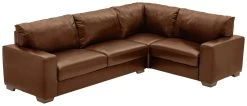 Habitat Eton Leather Left Hand Corner Sofa - Tan