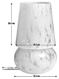 Habitat Rahnn Confetti Glass Table Lamp - White -Habitat 1970421 R E001