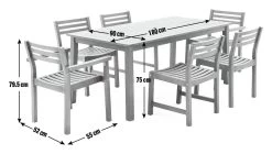 Habitat Amalfi 6 Seater Wooden Patio Set - Brown -Habitat 1993501 R E001