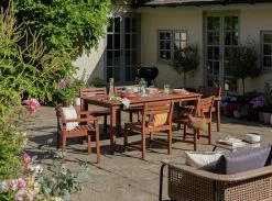 Habitat Amalfi 6 Seater Wooden Patio Set - Brown