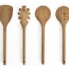 Habitat Global 4 Piece Wooden Utensils Set - Natural -Habitat 1998915 R Z001A