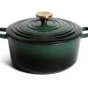 Habitat 3.3 Litre Cast Iron Casserole Dish - Green 1 Habitat 3.3 Litre Cast Iron Casserole Dish - Green -Habitat 2003483 R Z001A