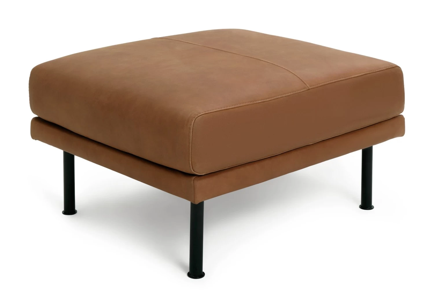 Habitat Moore Leather Ottoman Footstool - Tan 3 Habitat Moore Leather Ottoman Footstool - Tan