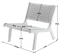 Habitat Faro Woven Paper Rope And Oak Accent Chair - Black -Habitat 2013112 R E001