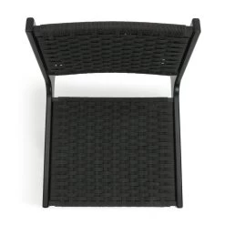 Habitat Faro Woven Paper Rope And Oak Accent Chair - Black -Habitat 2013112 R Z005A
