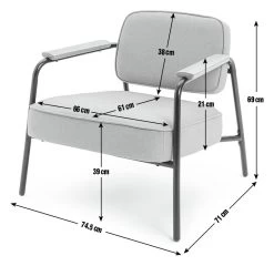 Habitat Jesper Fabric Accent Chair - Grey -Habitat 2016504 R E001