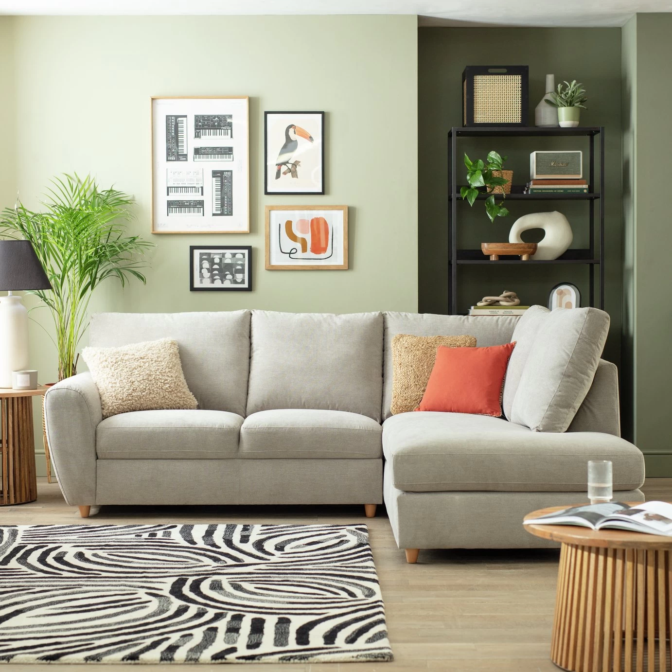 Habitat Ashford Fabric Right Corner Chaise Sofa - Grey 4 Habitat Ashford Fabric Right Corner Chaise Sofa - Grey - Image 2