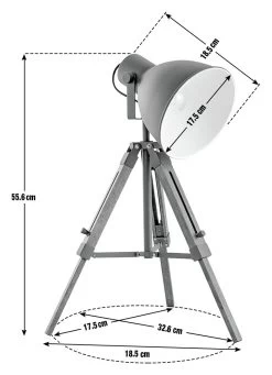 Habitat Loft Living Tripod Table Lamp - Grey -Habitat 2017596 R E001