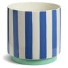 Habitat Blue Stripe Ceramic Planter -Habitat 2018155 R Z001A