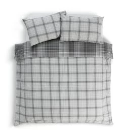 Habitat Grey Brushed Check Bedding Set - Single -Habitat 2019350 R Z003A