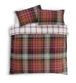 Habitat Red Brushed Check Bedding Set - Single -Habitat 2019408 R Z002A