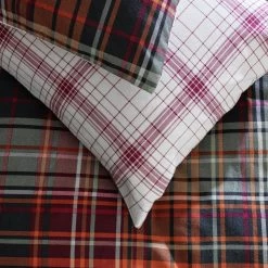 Habitat Red Brushed Check Bedding Set - Single -Habitat 2019408 R Z002C