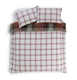 Habitat Red Brushed Check Bedding Set - Single -Habitat 2019408 R Z003A