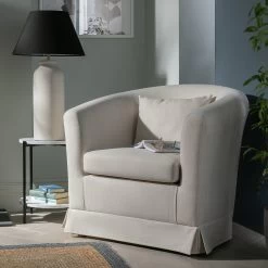 Habitat Larissa Fabric Tub Chair - Natural -Habitat 2020844 R Z001C