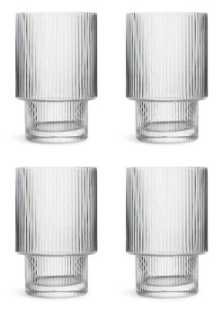 Habitat Ribbed Set Of 4 Tumbler Glasses