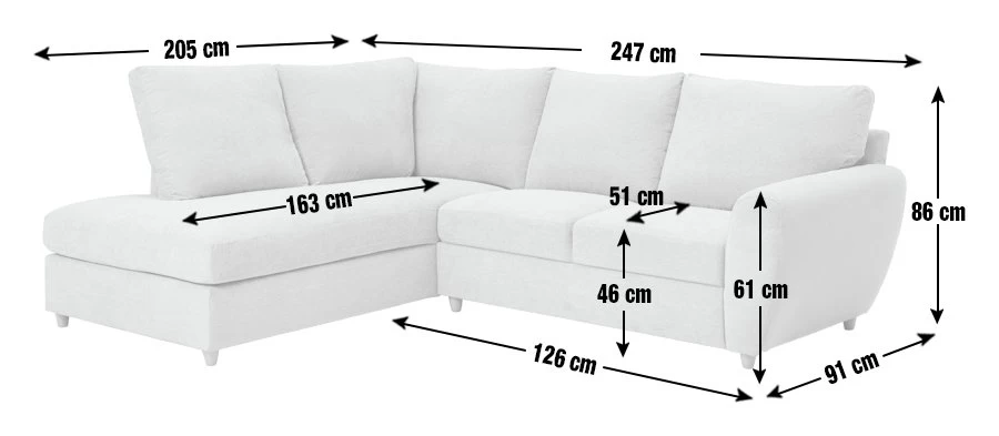 Habitat Ashford Fabric Left Corner Chaise Sofa - Grey 6 Habitat Ashford Fabric Left Corner Chaise Sofa - Grey - Image 4