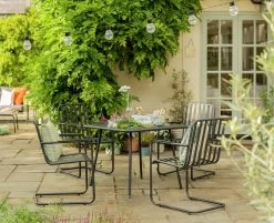 Habitat Indu 4 Seater Metal Patio Set - Black -Habitat 2063746 R Z001C