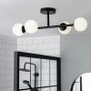 Habitat Opal Metal Bathroom Flush Ceiling Light - Black -Habitat 2067405 R Z001A