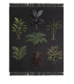 Habitat Graphic Palm Printed Throw - Black - 125X150cm -Habitat 2067869 R Z004A