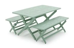 Habitat Folding 4 Seater Steel Dining Set - Green -Habitat 2069908 R Z002A