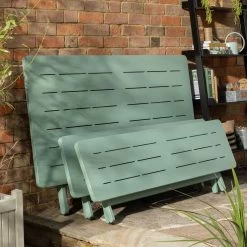 Habitat Folding 4 Seater Steel Dining Set - Green -Habitat 2069908 R Z002C